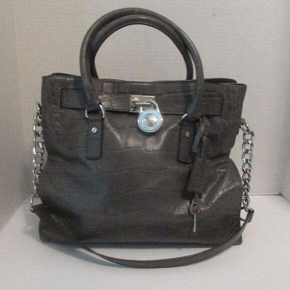 MICHAEL KORS Leather Hamilton Croc Bag - Picture 14 of 15